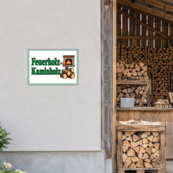 Feuerholz Kaminholz Schild ohne Pfeil – Querformat – Bild 2