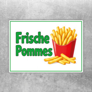 Frische Pommes Aufkleber – Querformat