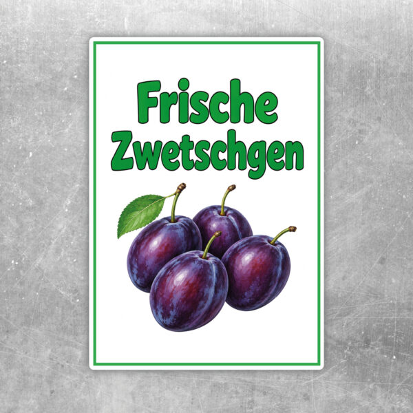 Frische Zwetschgen Aufkleber – Hochformat
