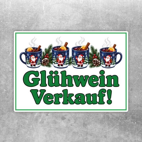 Glühwein Verkauf Aufkleber ohne Pfeil – Querformat