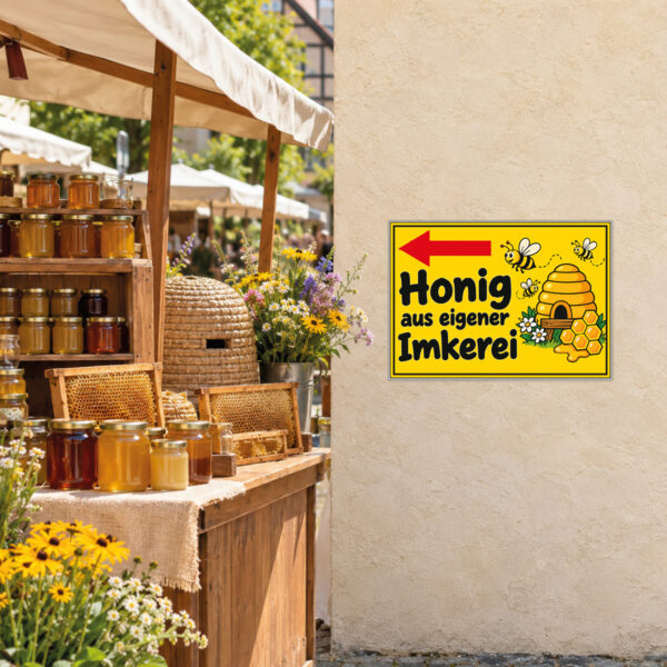 Honig aus eigener Imkerei Schild Pfeil links – Querformat – Bild 2