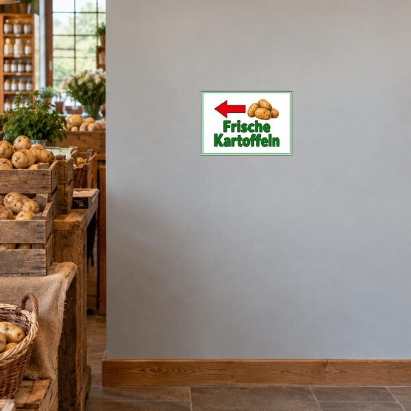 Frische Kartoffeln Aufkleber mit Pfeil links - Querformat – Bild 2