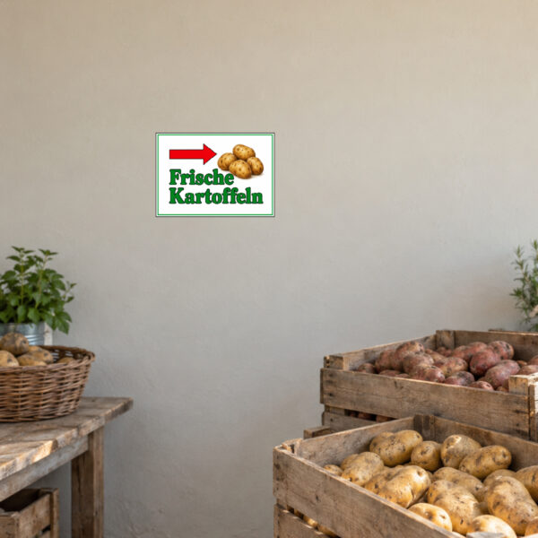 Frische Kartoffeln Aufkleber mit Pfeil rechts - Querformat – Bild 2