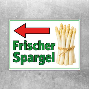 Frischer Spargel links Aufkleber - Querformat