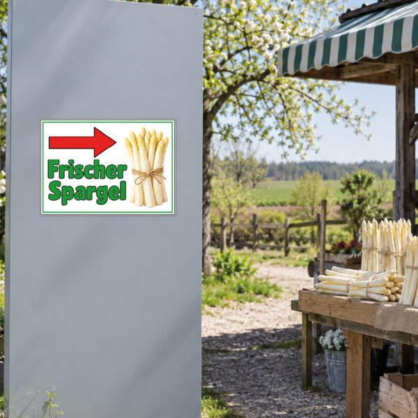Frischer Spargel rechts Schild - Querformat – Bild 2