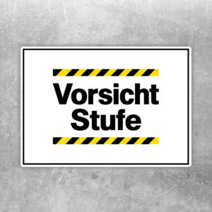 Vorsicht Stufe Aufkleber - Querformat
