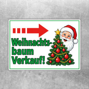 Weihnachtsbaum Verkauf Aufkleber Pfeil rechts - Querformat