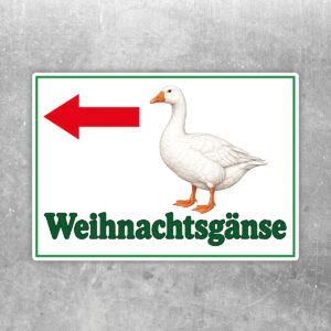 Weihnachtsgänse Aufkleber Pfeil links - Querformat