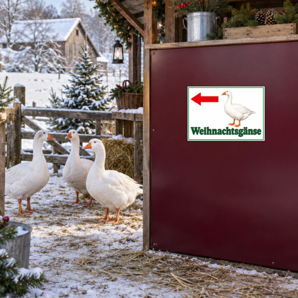 Weihnachtsgänse Aufkleber Pfeil links - Querformat – Bild 2