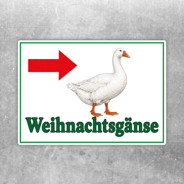 Weihnachtsgänse Aufkleber Pfeil rechts - Querformat
