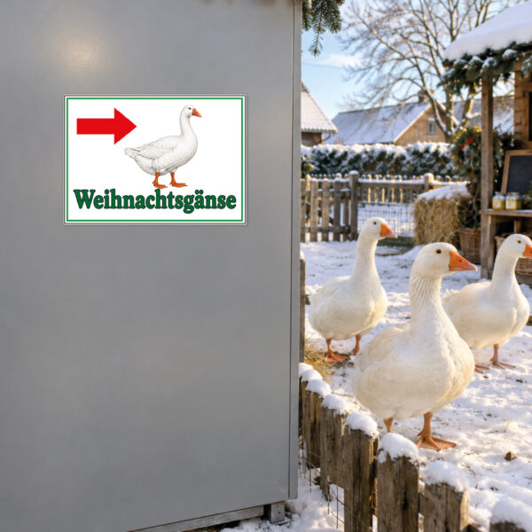 Weihnachtsgänse Schild Pfeil rechts - Querformat – Bild 2