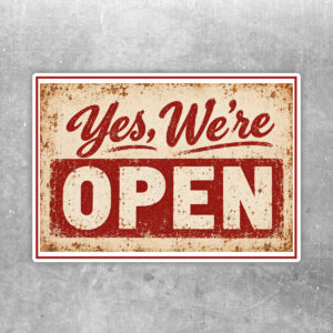 Yes We Are Open Aufkleber - Querformat