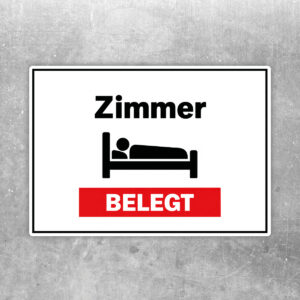 Zimmer belegt Aufkleber - Querformat