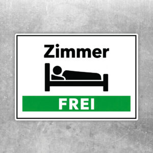 Zimmer frei Aufkleber - Querformat