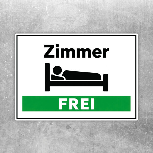 Zimmer frei Aufkleber - Querformat