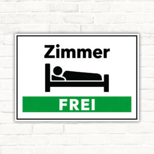 Zimmer frei Schild - Querformat