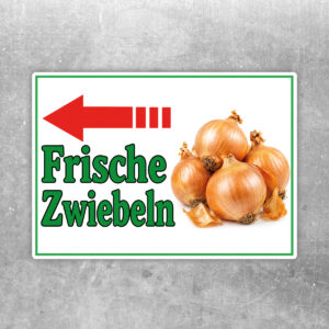 Frische Zwiebeln links Aufkleber - Querformat