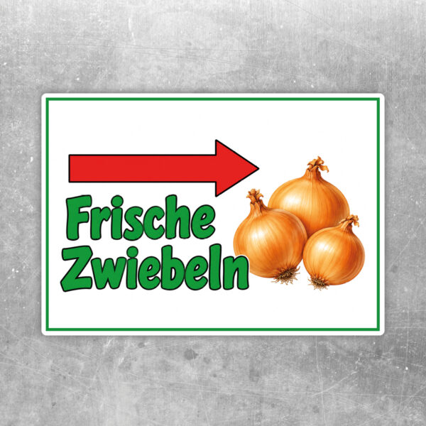Frische Zwiebeln rechts Aufkleber - Querformat