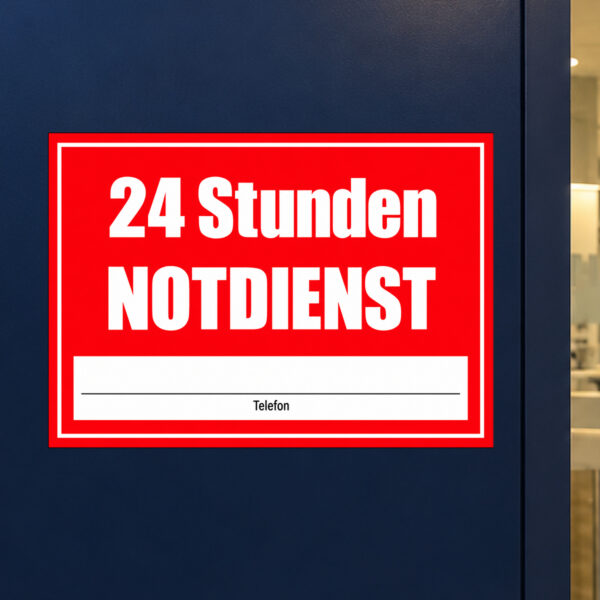 24 Stunden Notdienst Aufkleber - Querformat – Bild 2