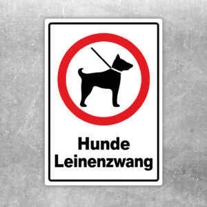 Hunde Leinenzwang Aufkleber - Hochformat