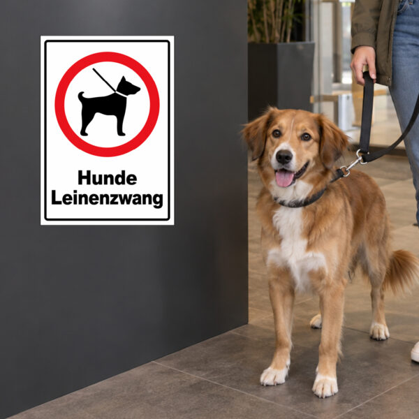 Hunde Leinenzwang Aufkleber - Hochformat – Bild 2