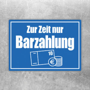 Zur Zeit nur Barzahlung blau Aufkleber - Querformat