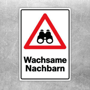 Wachsame Nachbarn Aufkleber - Hochformat