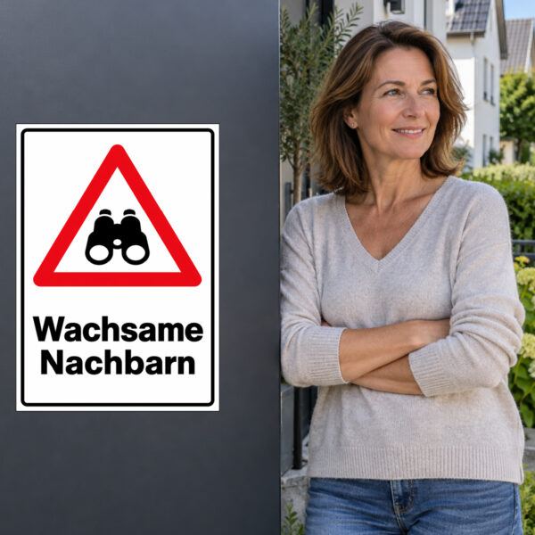 Wachsame Nachbarn Aufkleber - Hochformat – Bild 2