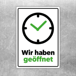 Wir haben geöffnet Aufkleber - Hochformat