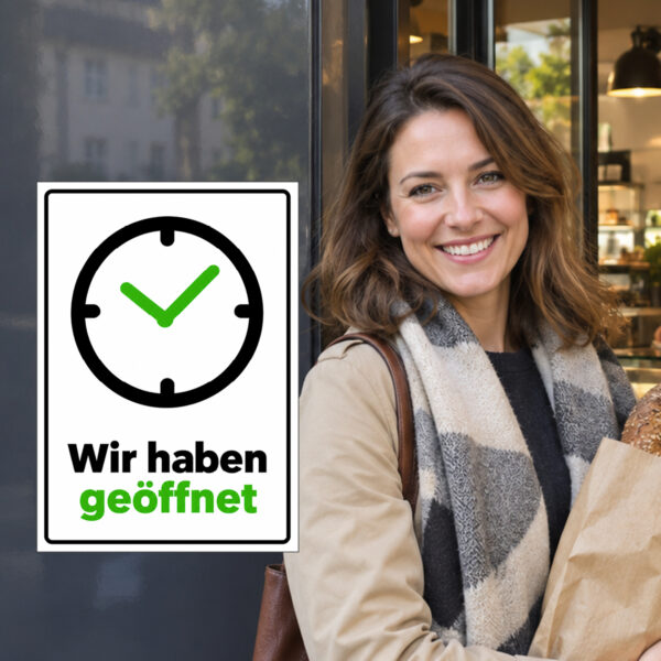 Wir haben geöffnet Aufkleber - Hochformat – Bild 2