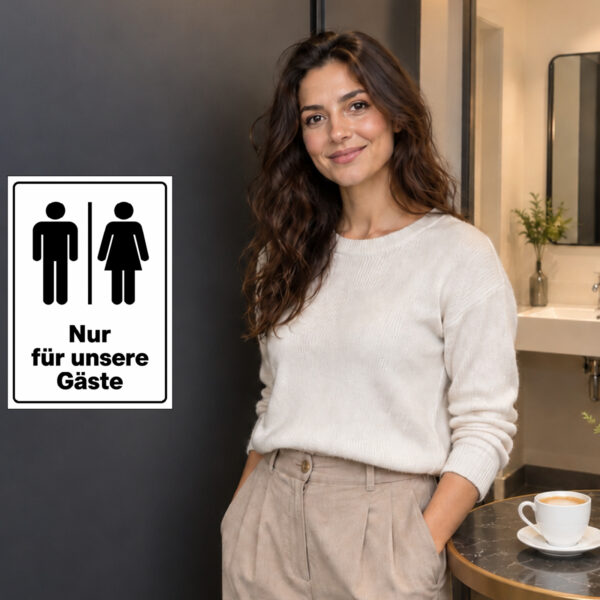 WC nur für unsere Gäste Aufkleber - Hochformat – Bild 2