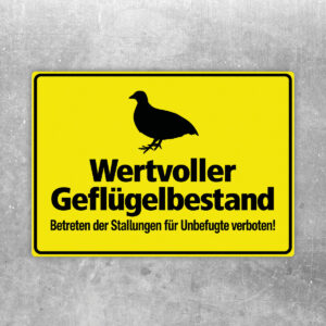 Wertvoller Geflügelbestand – Vogelmotiv als Aufkleber im Querformat – Originalmotiv auf neutralem Hintergrund