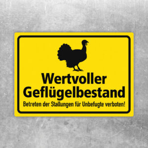 Wertvoller Geflügelbestand – Truthahn als Aufkleber im Querformat – Originalmotiv auf neutralem Hintergrund
