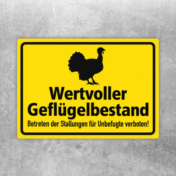 Wertvoller Geflügelbestand – Truthahn als Aufkleber im Querformat – Originalmotiv auf neutralem Hintergrund