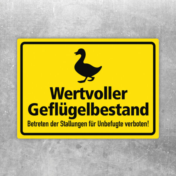 Wertvoller Geflügelbestand – Ente als Aufkleber im Querformat – Originalmotiv auf neutralem Hintergrund