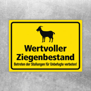 Wertvoller Ziegenbestand als Aufkleber im Querformat – Originalmotiv auf neutralem Hintergrund