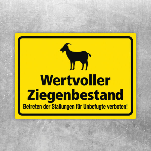 Wertvoller Ziegenbestand als Aufkleber im Querformat – Originalmotiv auf neutralem Hintergrund