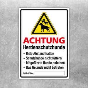 Achtung Herdenschutzhunde – Aufkleber