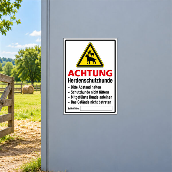 Achtung Herdenschutzhunde – Aufkleber – Bild 2
