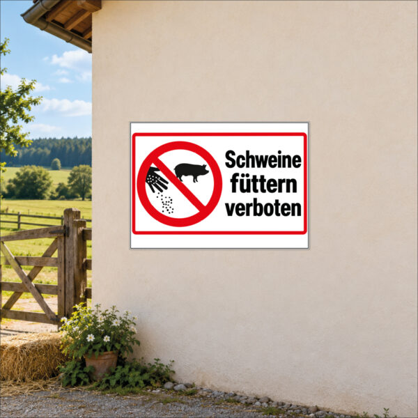 Schweine füttern verboten – Schild – Bild 2