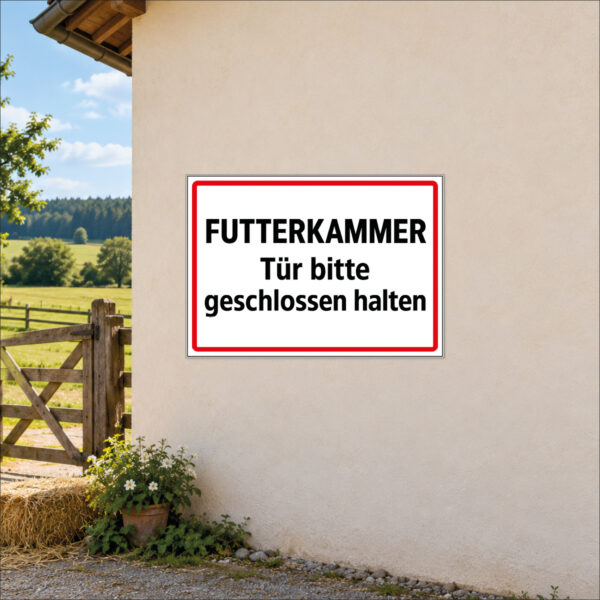 Futterkammer – Tür geschlossen halten – Schild – Bild 2