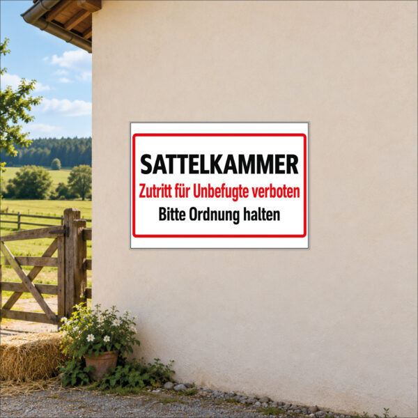 Sattelkammer – Zutritt für Unbefugte verboten – Schild – Bild 2