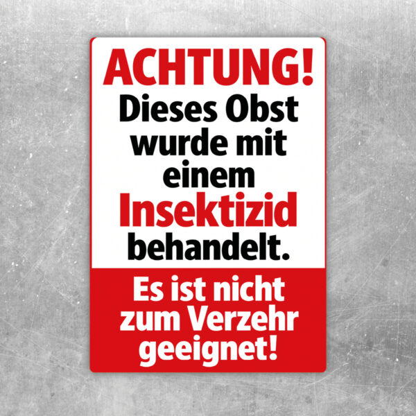 Achtung – mit Insektizid behandeltes Obst – Aufkleber