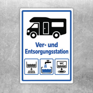 Originalmotiv: Wohnmobil Ver- und Entsorgungsstation als Aufkleber