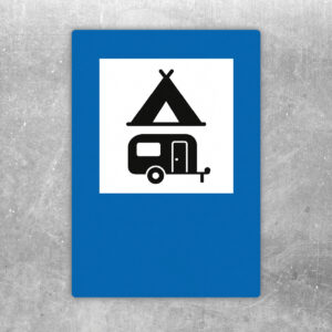 Originalmotiv: Zelt- und Wohnwagen-Symbol ohne P und ohne Pfeil als Aufkleber
