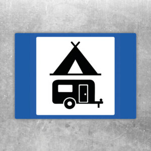 Originalmotiv: Zelt über Wohnwagen ohne P, Text oder Richtungspfeil als Aufkleber