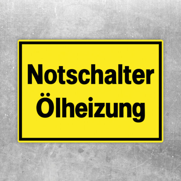 Notschalter Ölheizung als Aufkleber, Originalmotiv