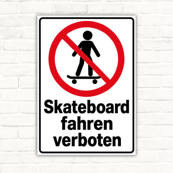 Skateboardfahren verboten als Schild, Originalmotiv