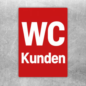WC Kunden – Rot als Aufkleber, Originalmotiv