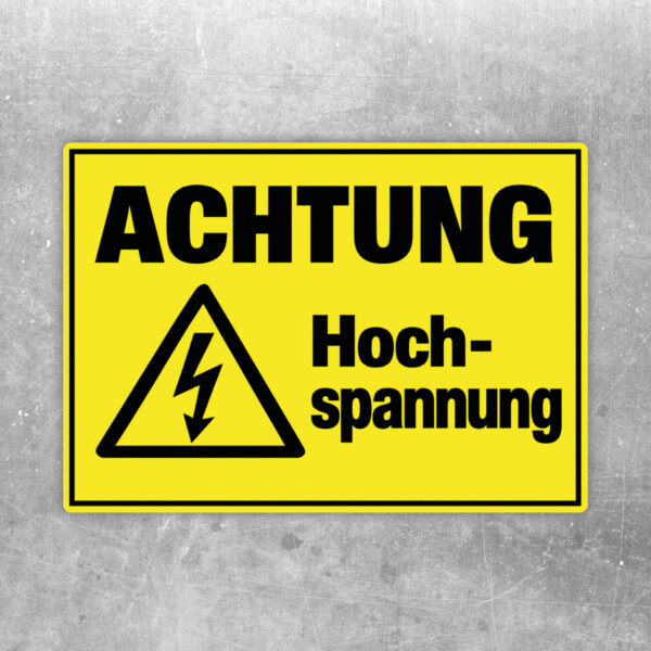 Achtung Hochspannung als Aufkleber, Originalmotiv